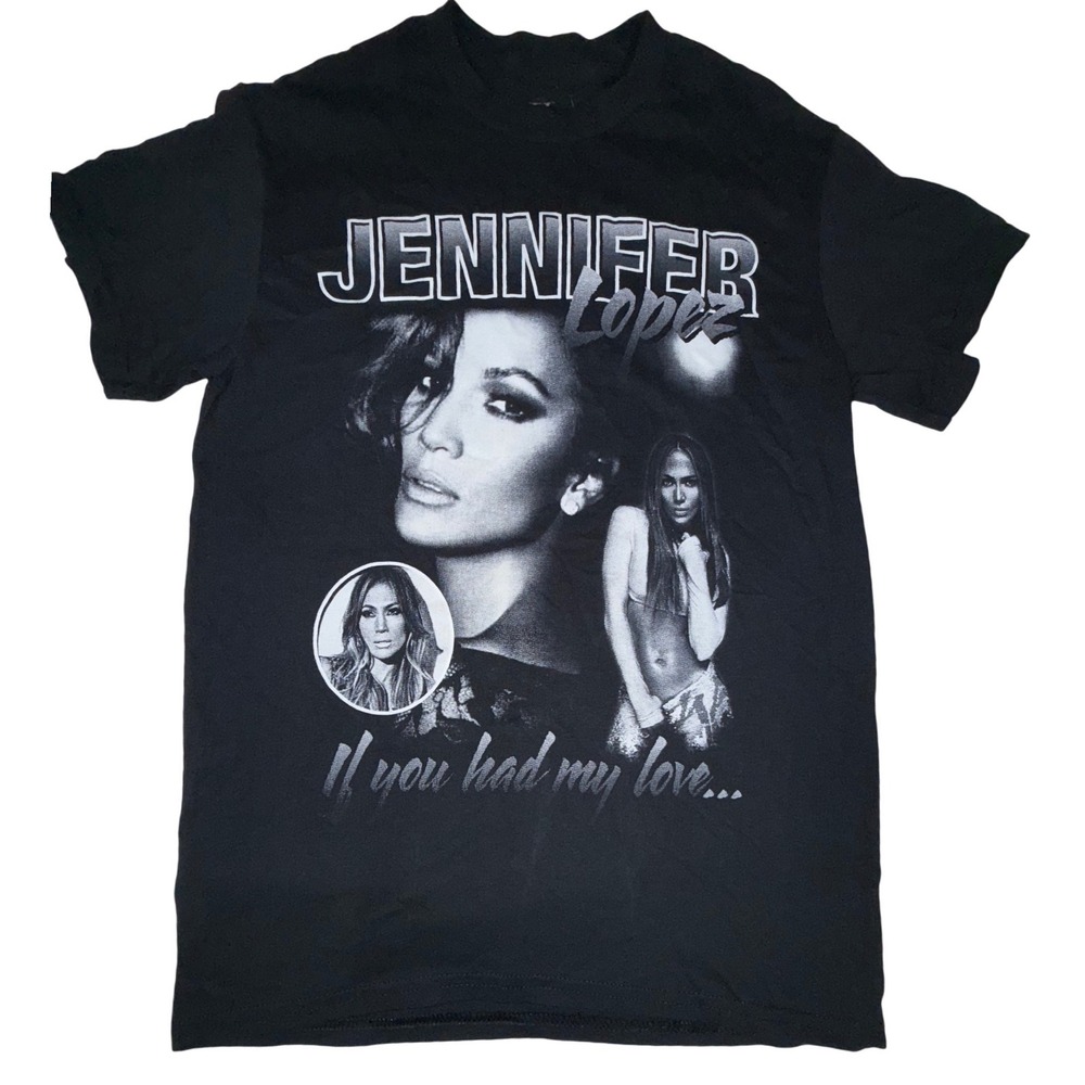 Jennifer Lopez JLo If You Had My Love Graphic T-Shirt Men's S Black Portrait